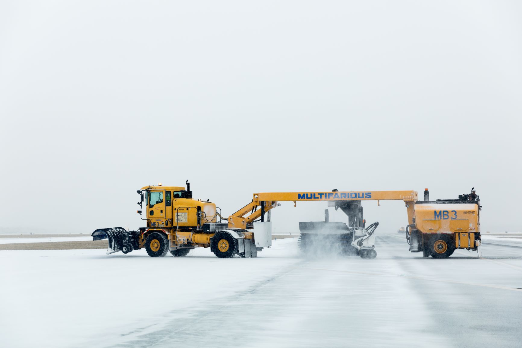 "Multifarious" one of a dozen multi-function snow clearing apparatus is getting ready to be deployed when winter storms arrive at PHL