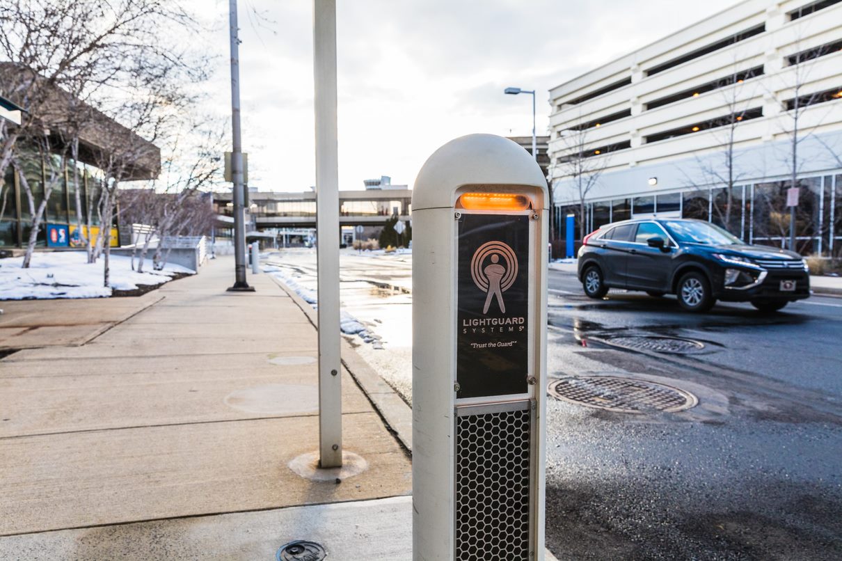 Rapid Flash Beacons on the South Commercial Road are part of the recently installed pedestrian safety enhancements.