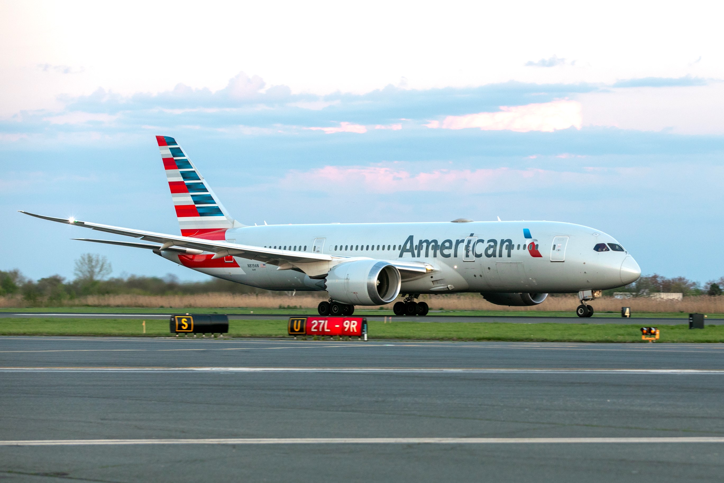 American plane on airfield