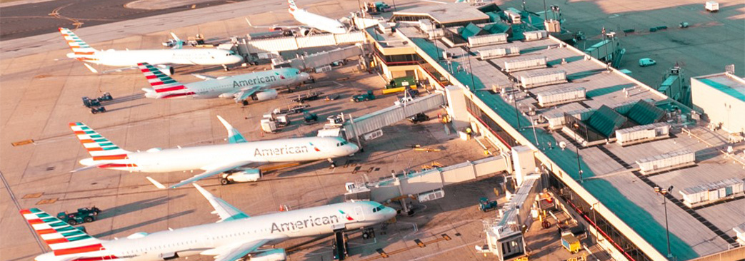 American Airlines plane on airfield