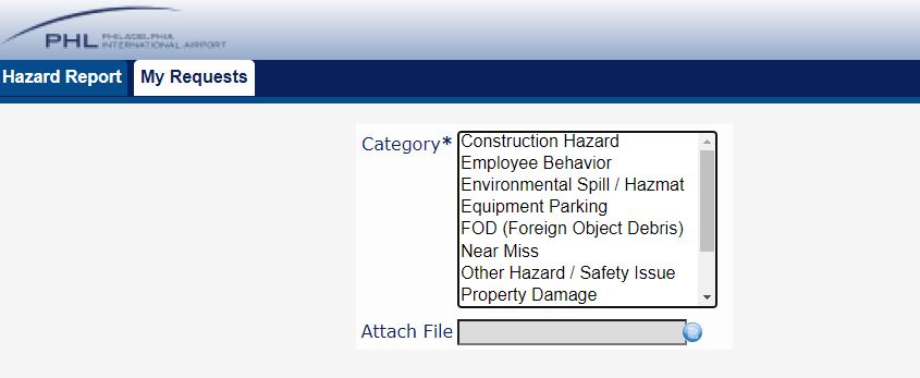 Hazard report site