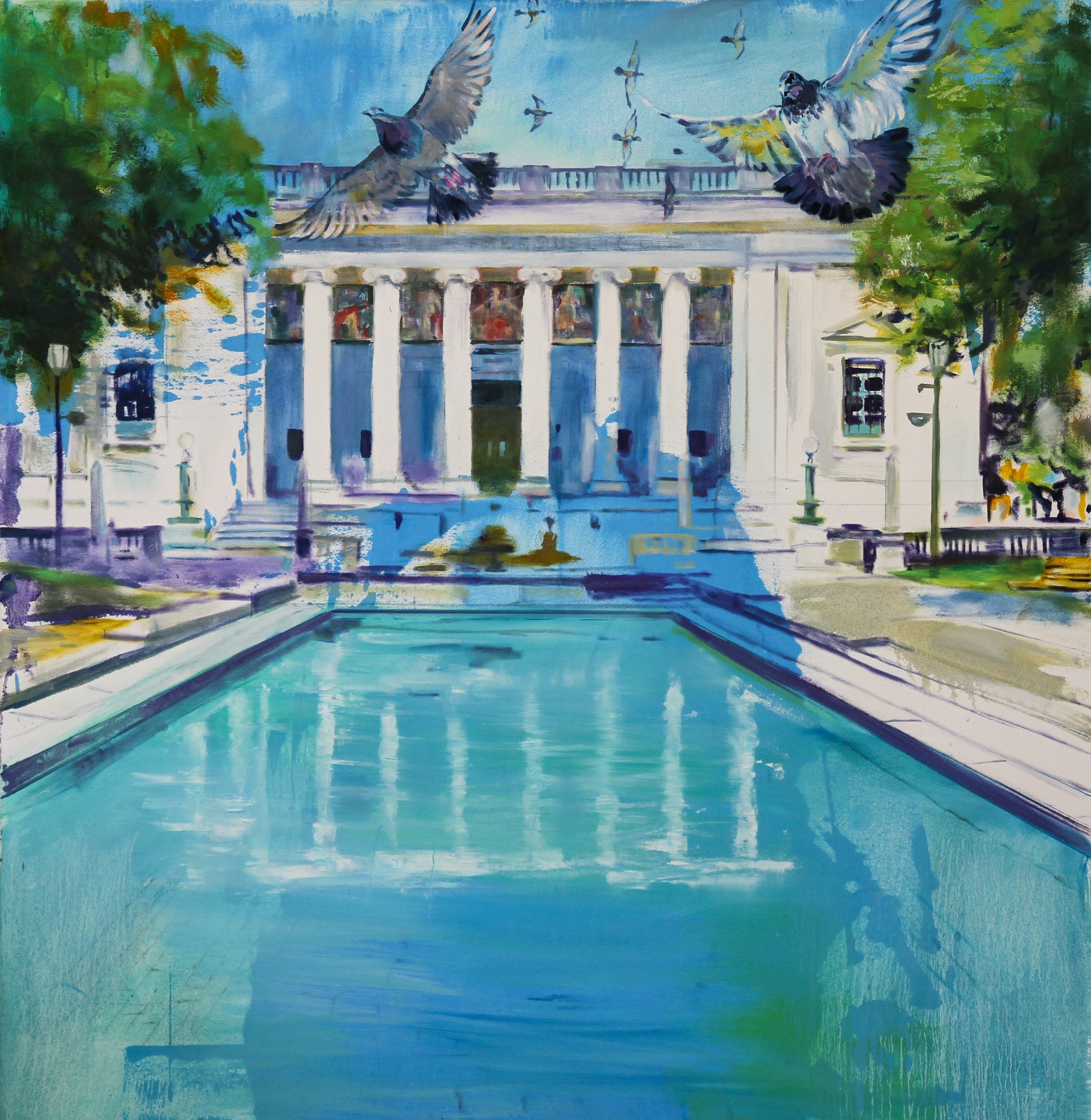 Watercolor of Walt Whitman Center