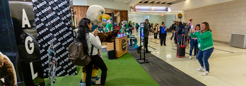 passengers talking photo with swoop