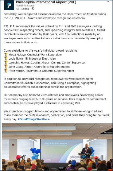 PRIDE Awards and employee recognition