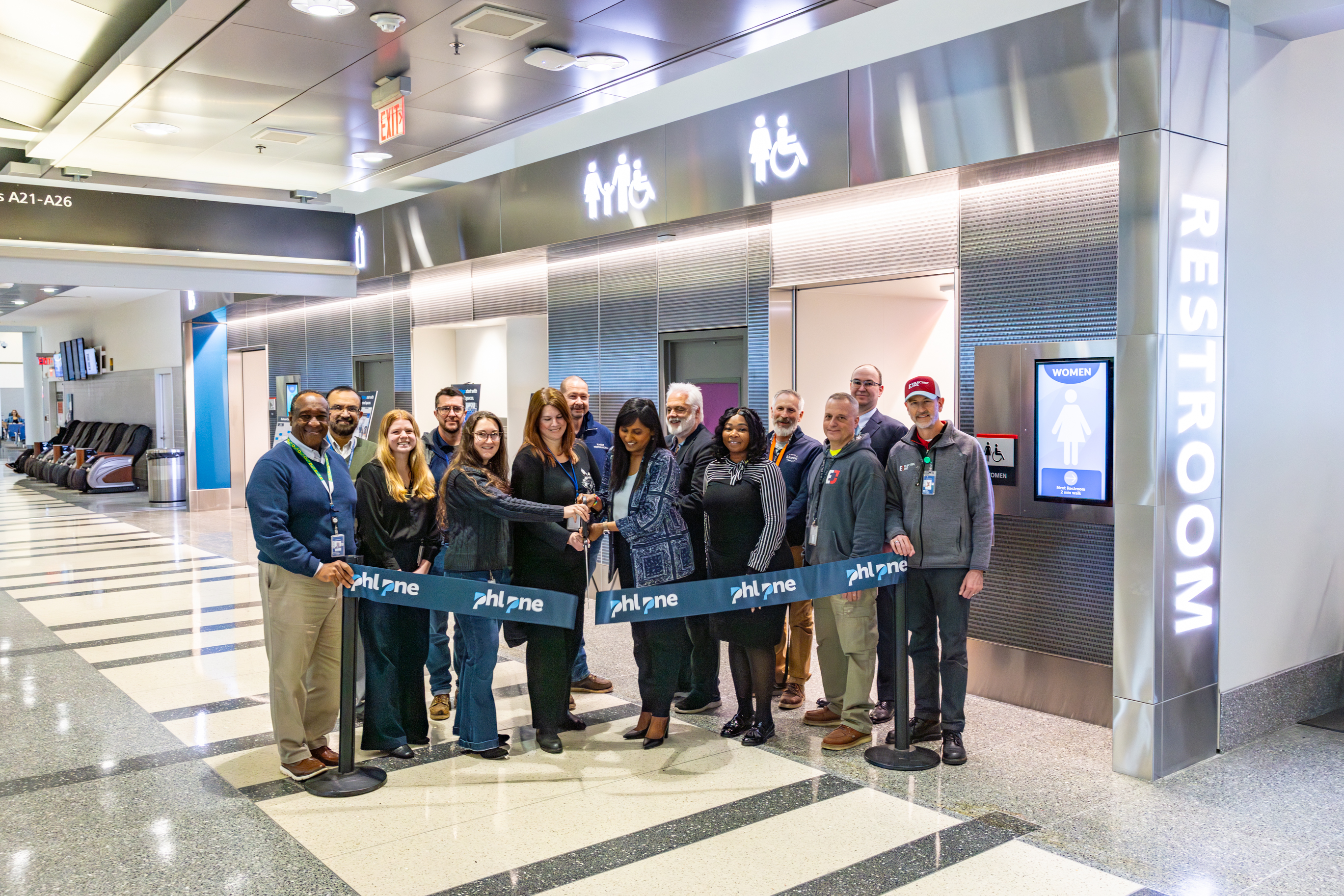 Opening of new restroom in Terminal A-West.